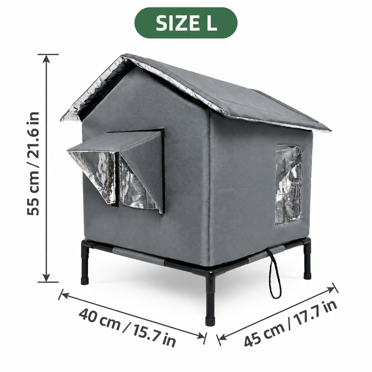 🐱All-Weather Elevated Outdoor Cat House – Waterproof, Thermal Lining, Foldable