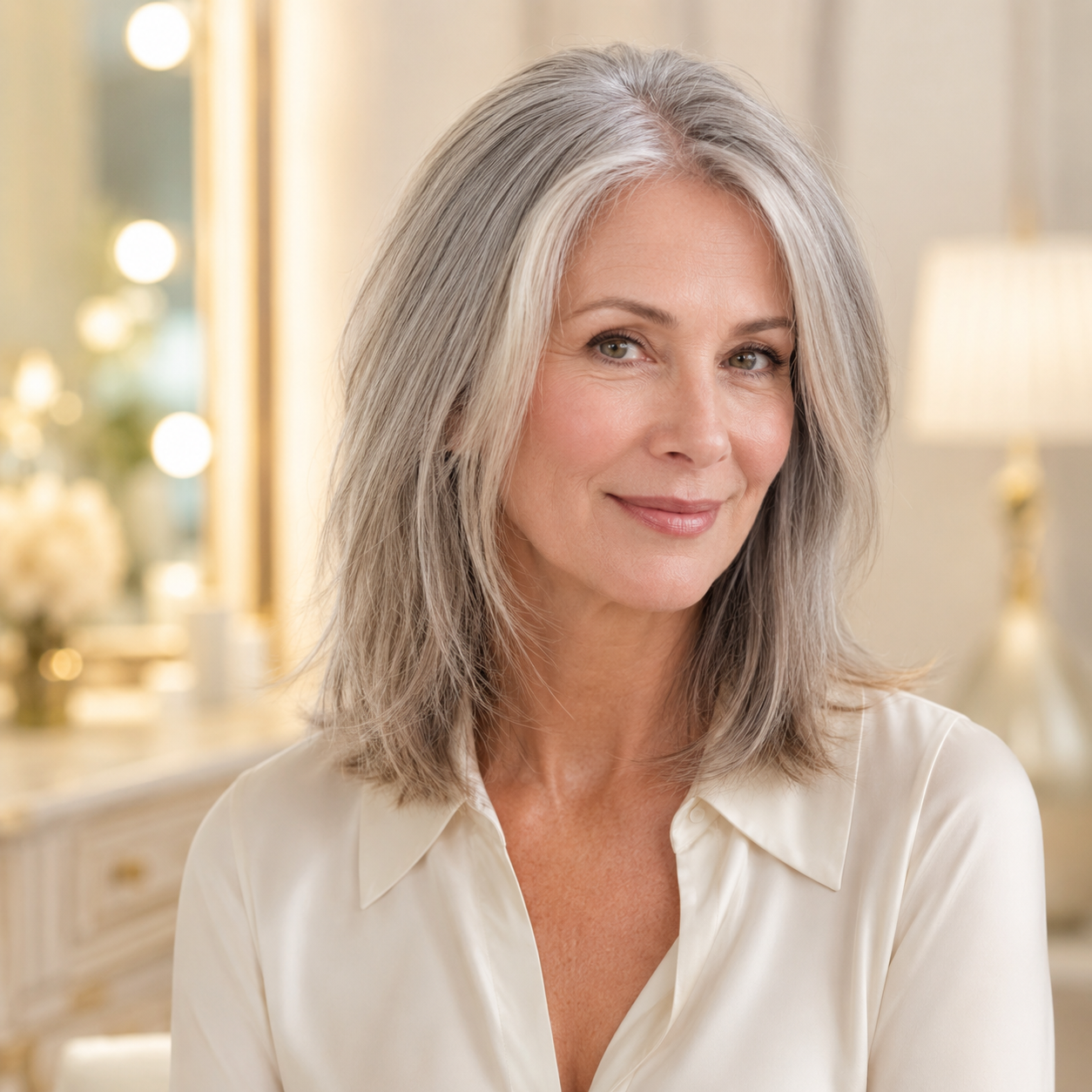 Flat-looking hair without volumizing styling mist