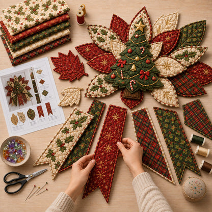 🎉 Holiday Celebration 50% OFF 🎄 – Festive Quilted Christmas Door Hanging DIY Sewing Kit