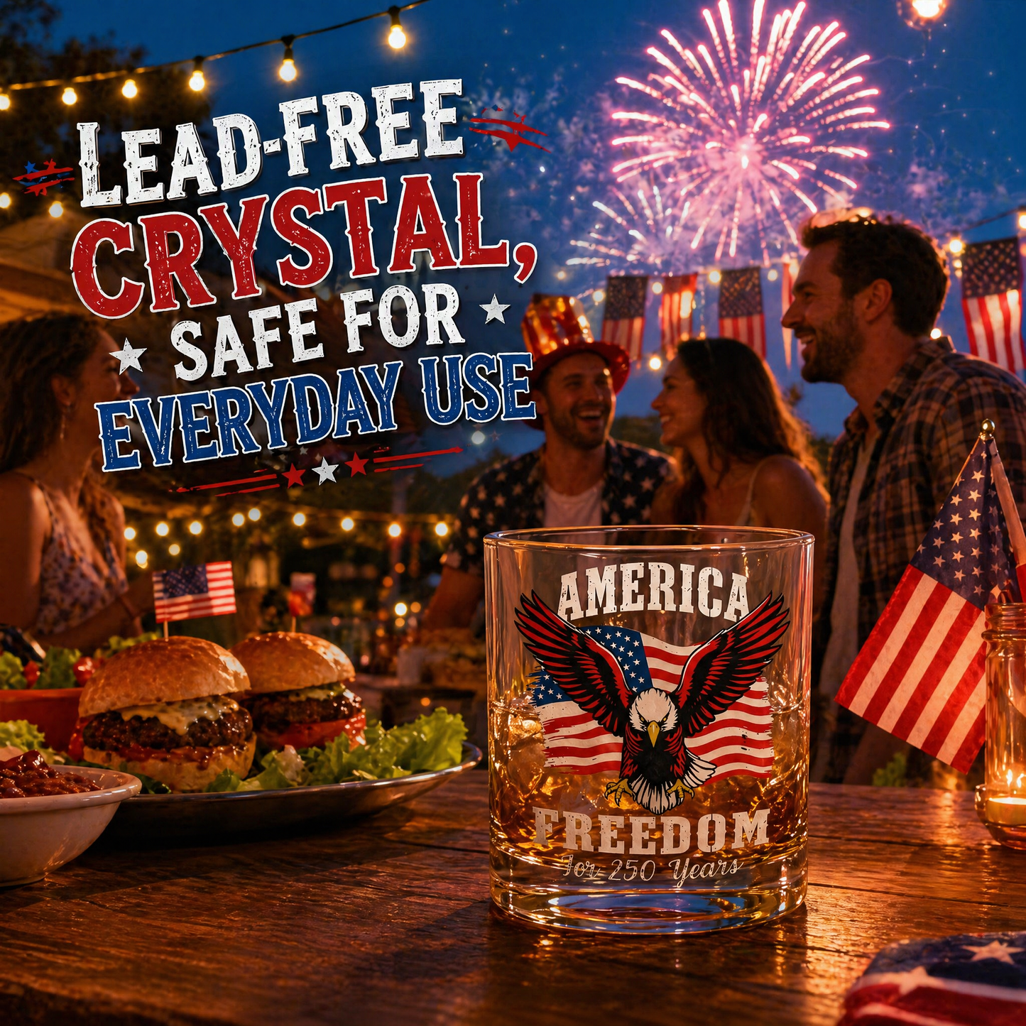 🏆Flash Sale⚡ 66K+ SOLD! 🎁US 250th Anniversary Patriotic Whiskey Glass 1776-2026