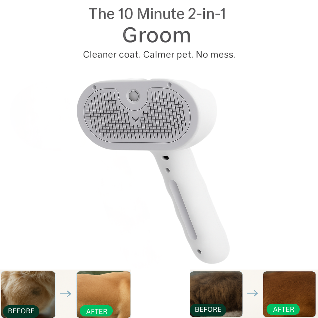 Lazzda Pet Steam Brush + Solution Refills