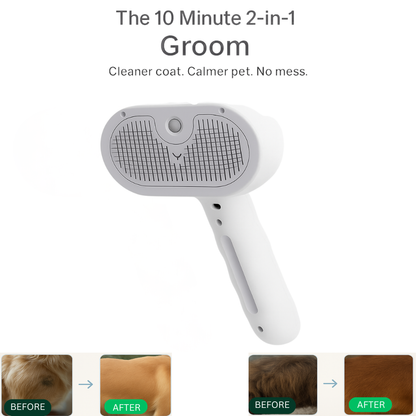 Lazzda Pet Steam Brush + Solution Refills