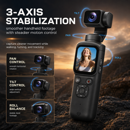 4K Vlog Camera Pocket Stabilized Video Camera