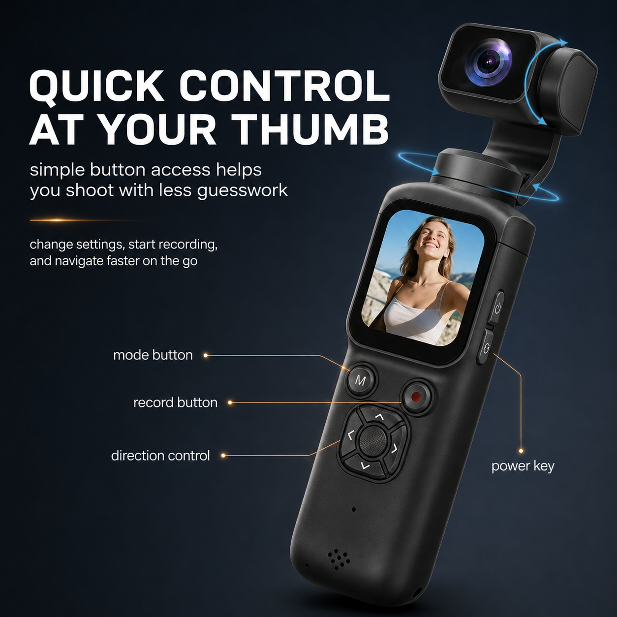 4K Vlog Camera Pocket Stabilized Video Camera