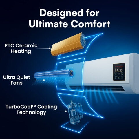 Cooling airflow and PTC ceramic heating features