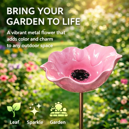 Handmade Metal Flower Garden Stake🐦