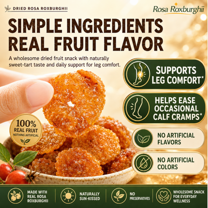 🎀🎀  Tired of Nighttime Leg Cramps? Try Rosa Roxburghii Dried Fruit 🍃 — Natural Support for muscle Comfort & Recovery-Q3