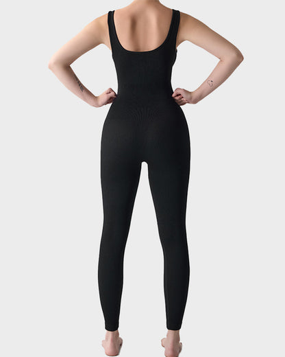 Seamless Square Neck Sculpting Sport Jumpsuit