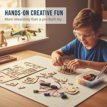 🧩 DIY Wooden Drone Building Kit 🚁