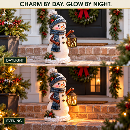 ⛄Snowman Nativity Glow –  Christmas Step Light with Holy Family Projection