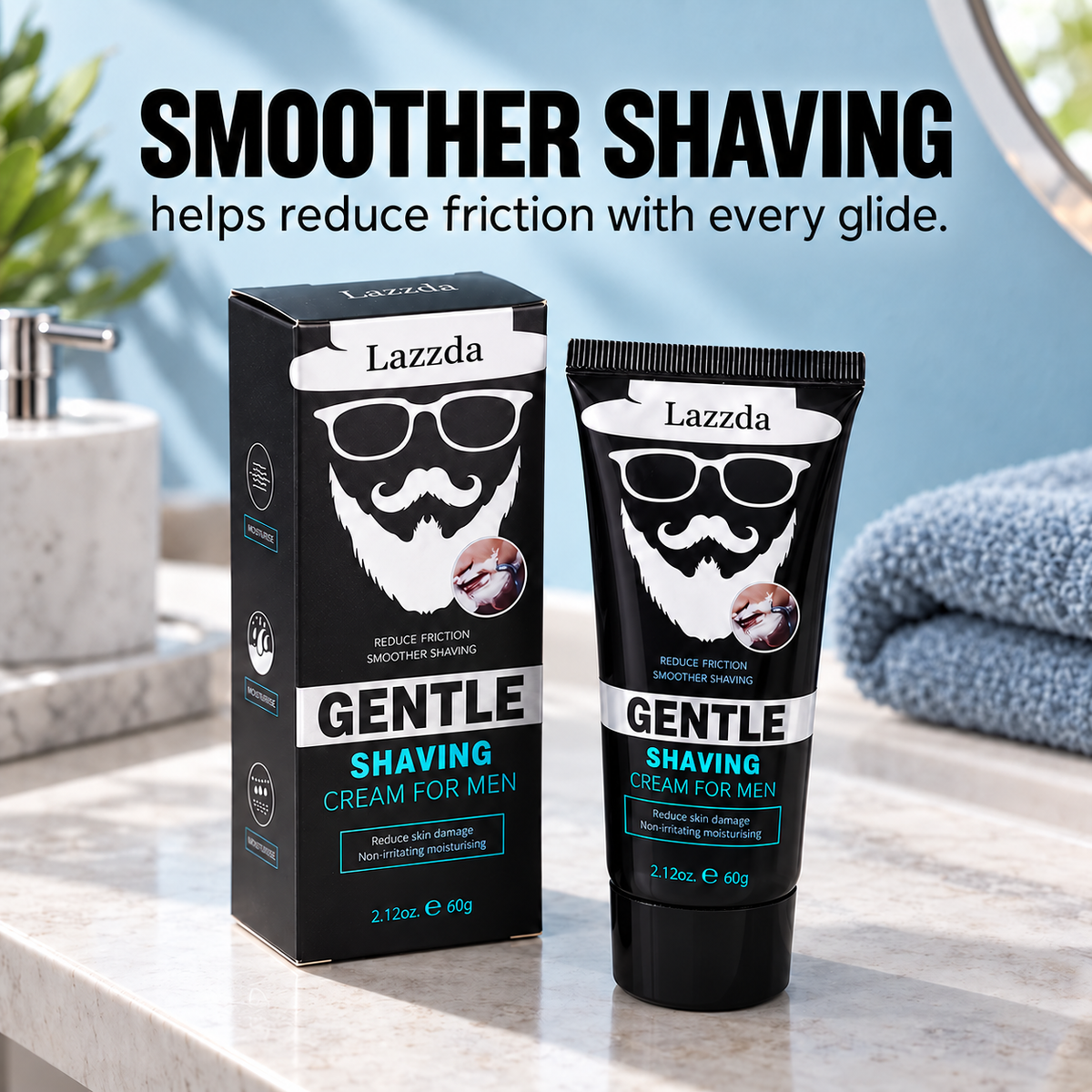 Lazzda Men’s Smooth Glide Shaving Cream