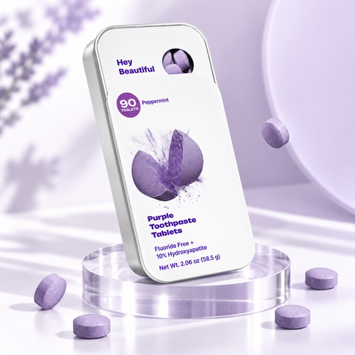 Lazzda Purple Toothpaste Tablets w/ Hydroxyapatite & PAP (90)