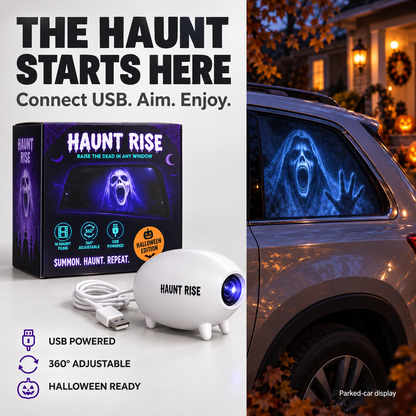 🎃 👻 Haunt Rise Halloween Window Projector-360° Adjustable Stand for Home Decor 🎃