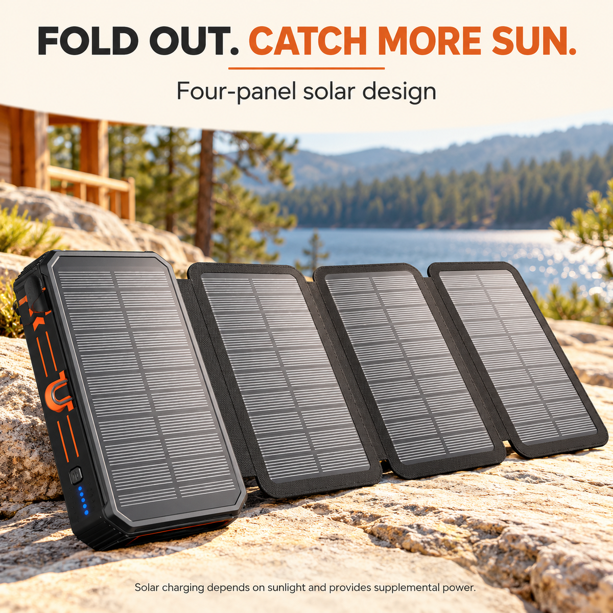 Lazzda 48000mAh Solar Power Bank Wireless Charger