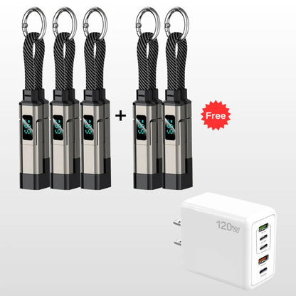 🔥4-in-1 Digital Display Keychain Charging Cable