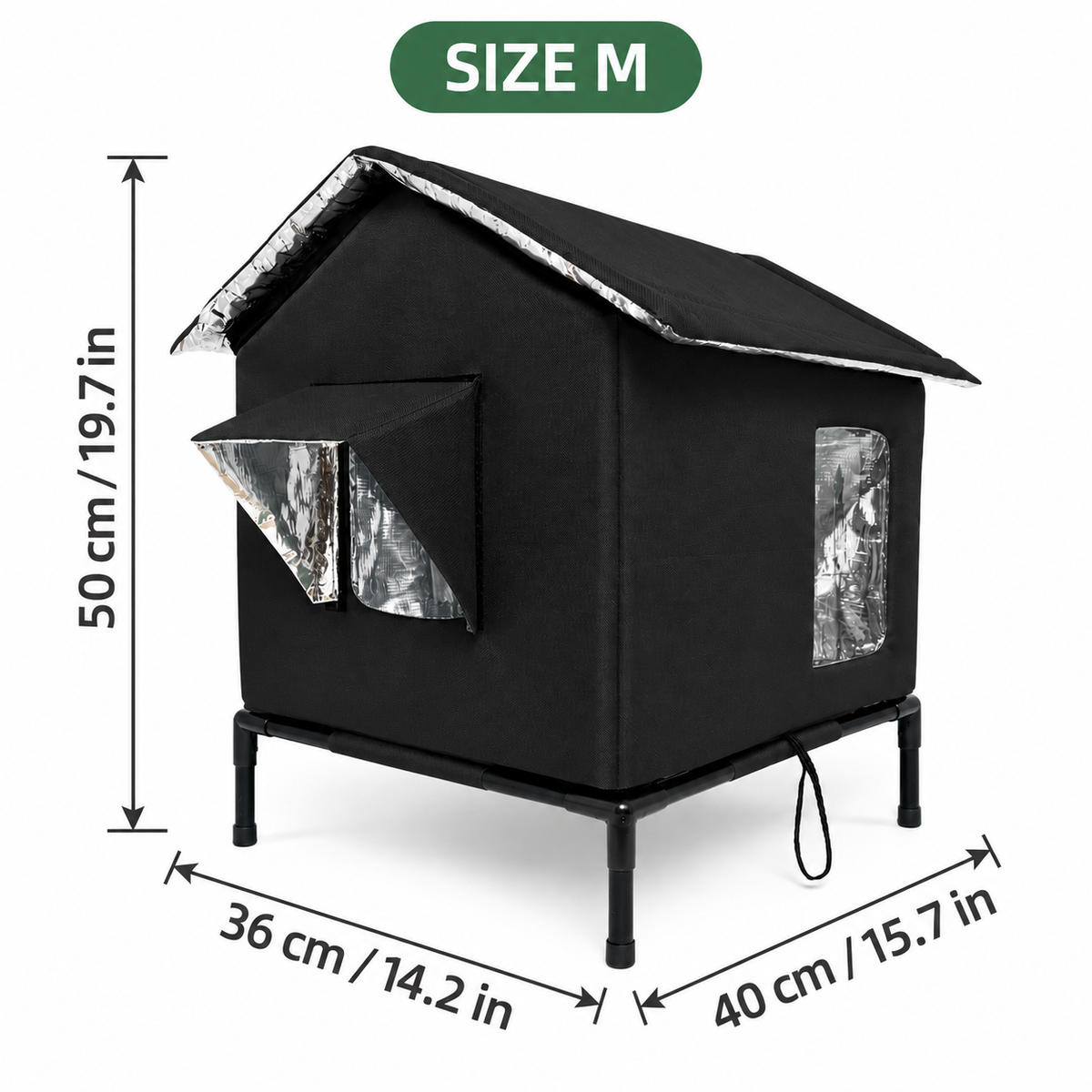 🐱All-Weather Elevated Outdoor Cat House – Waterproof, Thermal Lining, Foldable