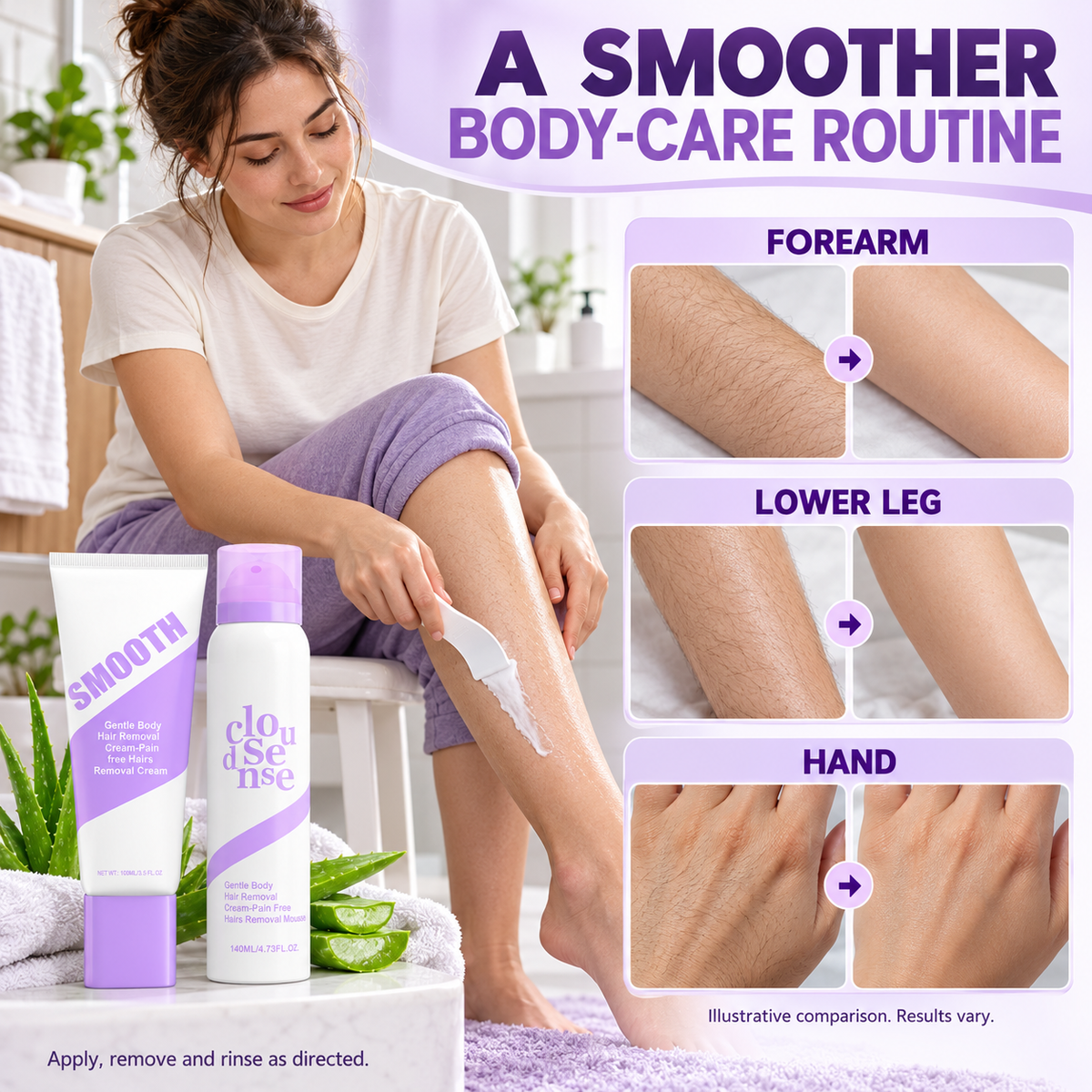 Gentle & Painless Hair Removal Cream Duo for Sensitive Skin