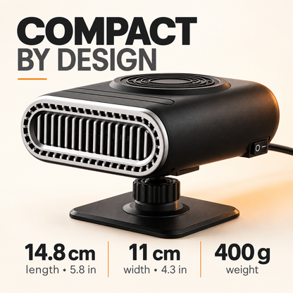 Lazzda 12V Portable Car Heater with Adjustable Demister and Window Defroster