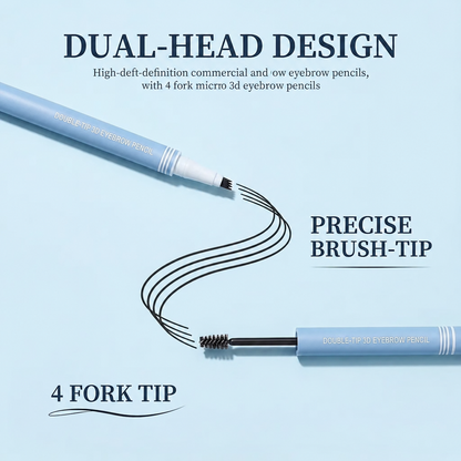 Lazzda Waterproof 2-in-1 Micro-Fork Eyebrow Pen & Tinted Gel