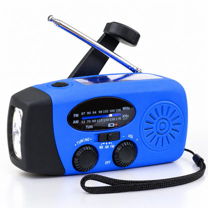 Stay Powered Off-Grid Instantly! Solar Hand Crank Emergency Radio