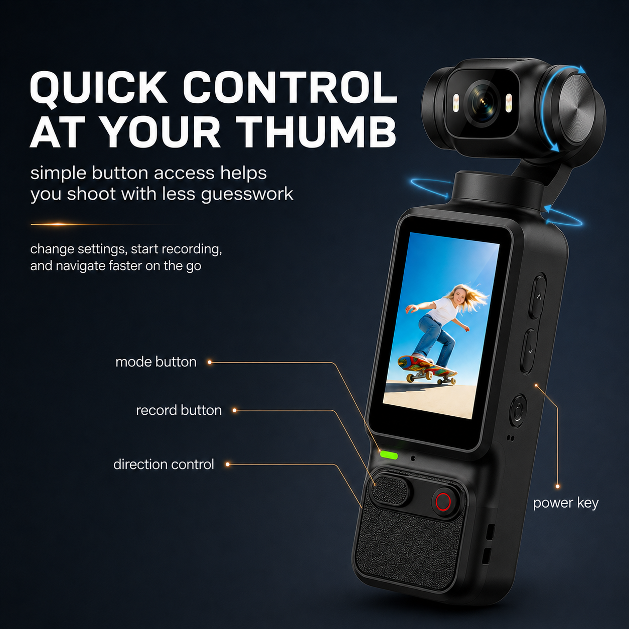 2026 4K Vlog Camera Pocket Stabilized Video Camera