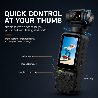 2026 4K Vlog Camera Pocket Stabilized Video Camera