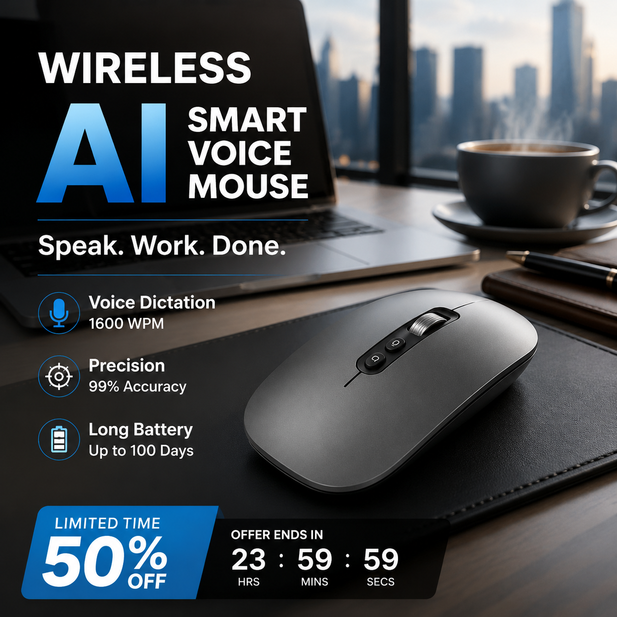 Wireless AI Smart Voice Mouse – Lazzda