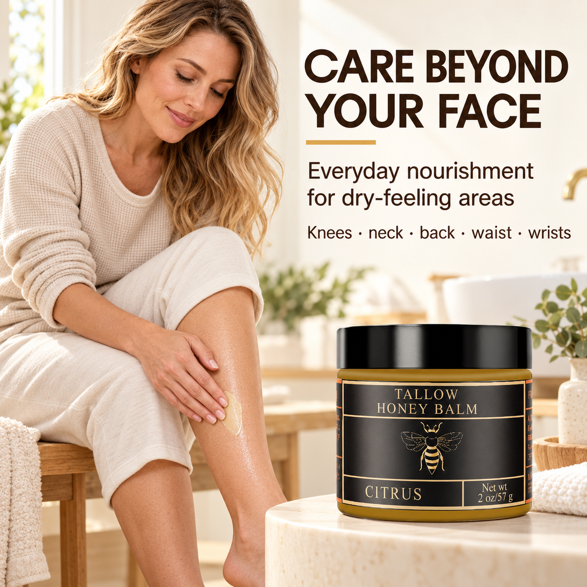 Beef Tallow and Honey Balm for Skin - Handmade All-Natural Moisturizer