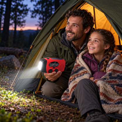 Stay Powered Off-Grid Instantly! Solar Hand Crank Emergency Radio