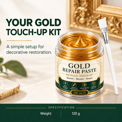 Gold Metallic Refinishing Repair Paste with Brush