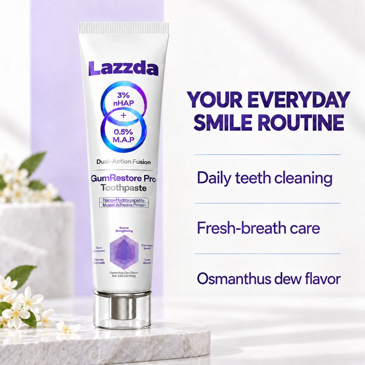 100g Mussel Adhesive Protein Toothpaste with Nano-Hydroxyapatite for daily brushing