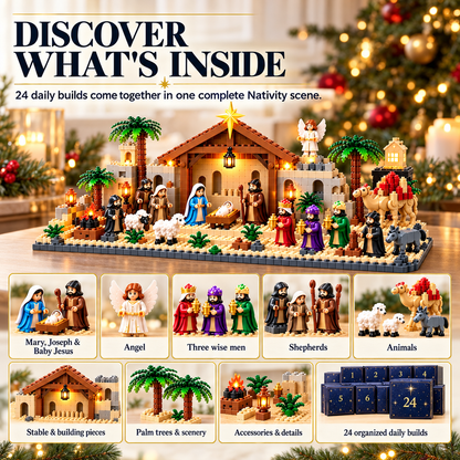 Nativity Advent Calendar – 24-day Buildable Christmas Nativity Set