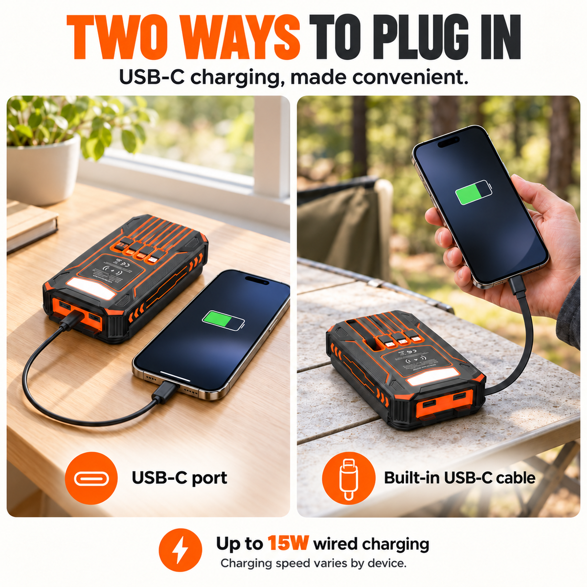 Lazzda 48000mAh Solar Power Bank Wireless Charger
