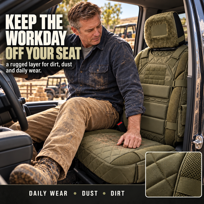 🚙 Durable Tactical Truck Seat Cover✨ Storage, Protection & All-Day Comfort