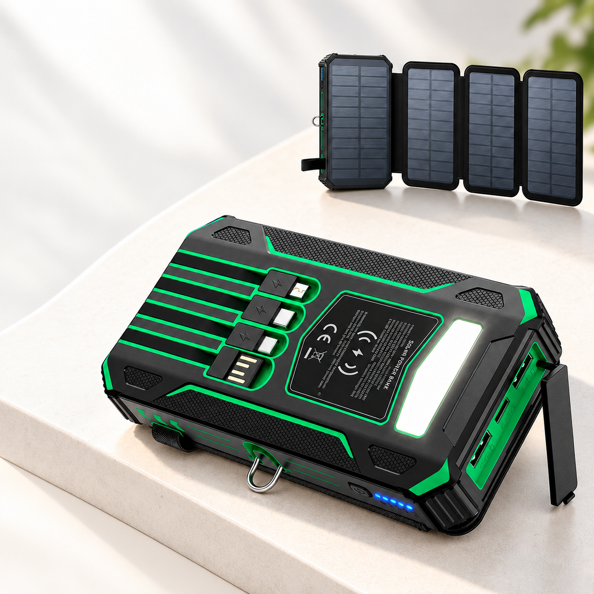 Lazzda 48000mAh Solar Power Bank Wireless Charger