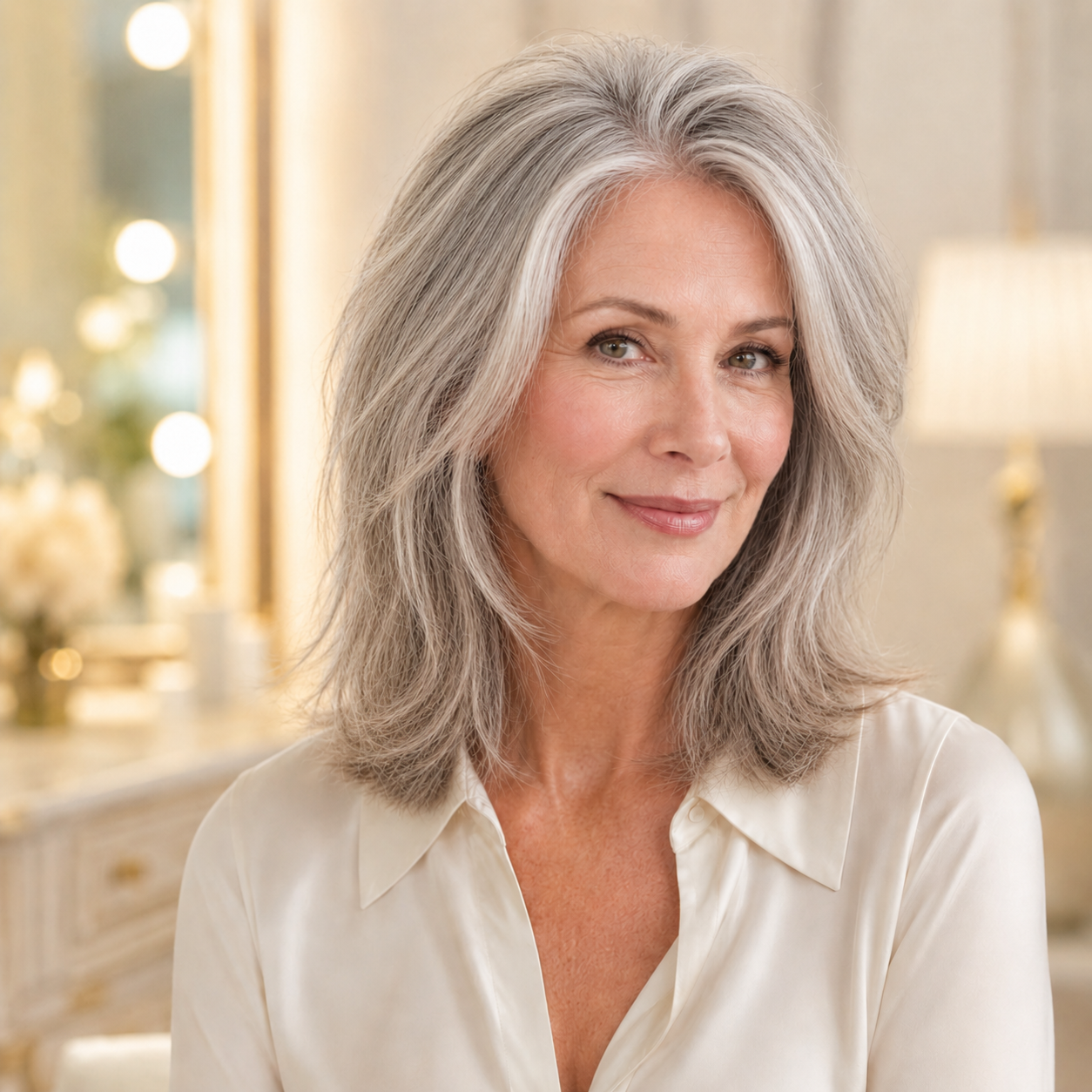 Fuller-looking hair styled with Fluffy Hair Shaping Spray