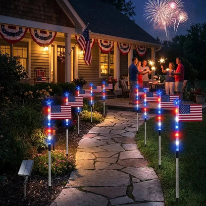 🔥MADE IN USA-8-Piece Flag Light Set🔥 – 4th of July Decorations with 8 Lighting Modes