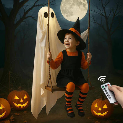 🎃Hanging Swing Ghost Halloween Decor with String Lights👻