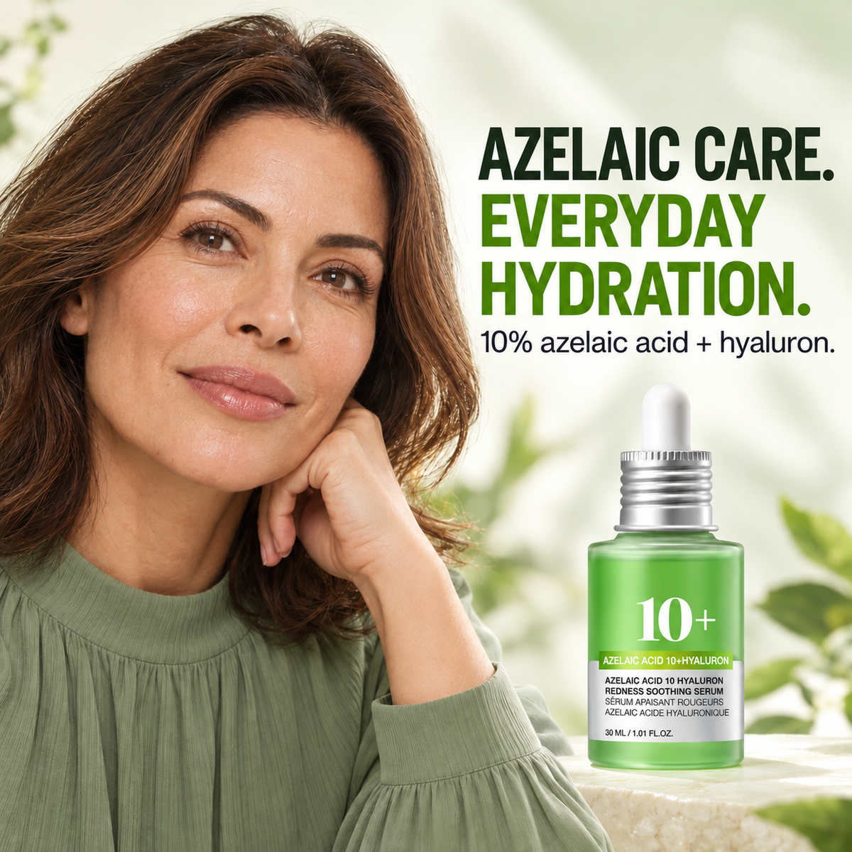 Lazzda Azelaic Acid 10% Hyaluron Redness Serum 30ml Skincare