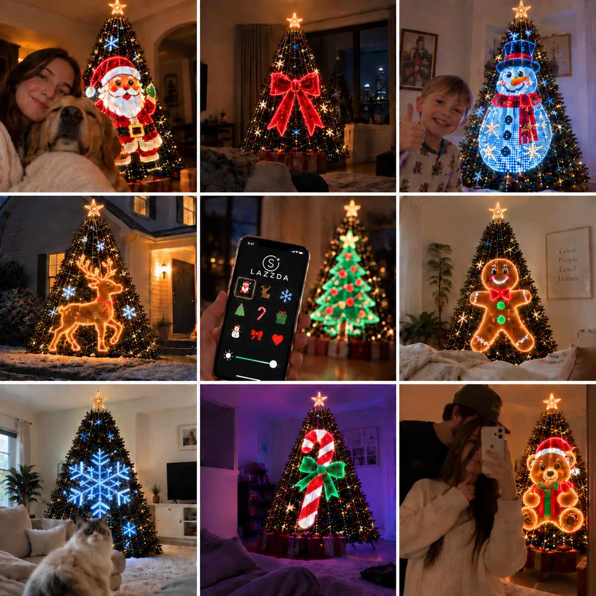 Lazzda Smart Animated Christmas Tree Lights