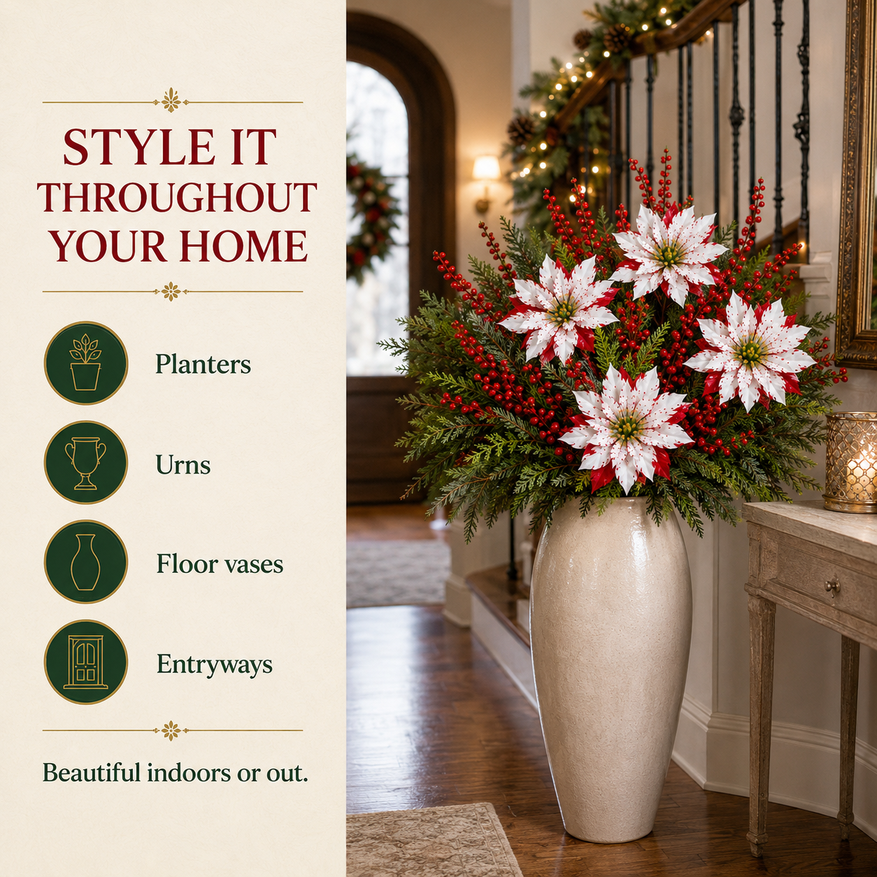 🌺🎄Christmas Poinsettia Planter Inserts