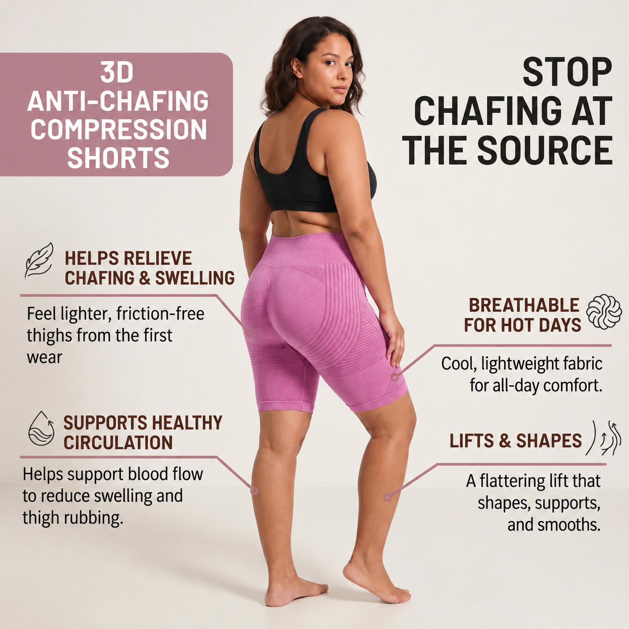 Anti-Chafing 3D Short Leggings