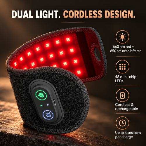 Lazzda Red Light Therapy Wrist Wrap for Carpal Tunnel – 3 Heat Levels