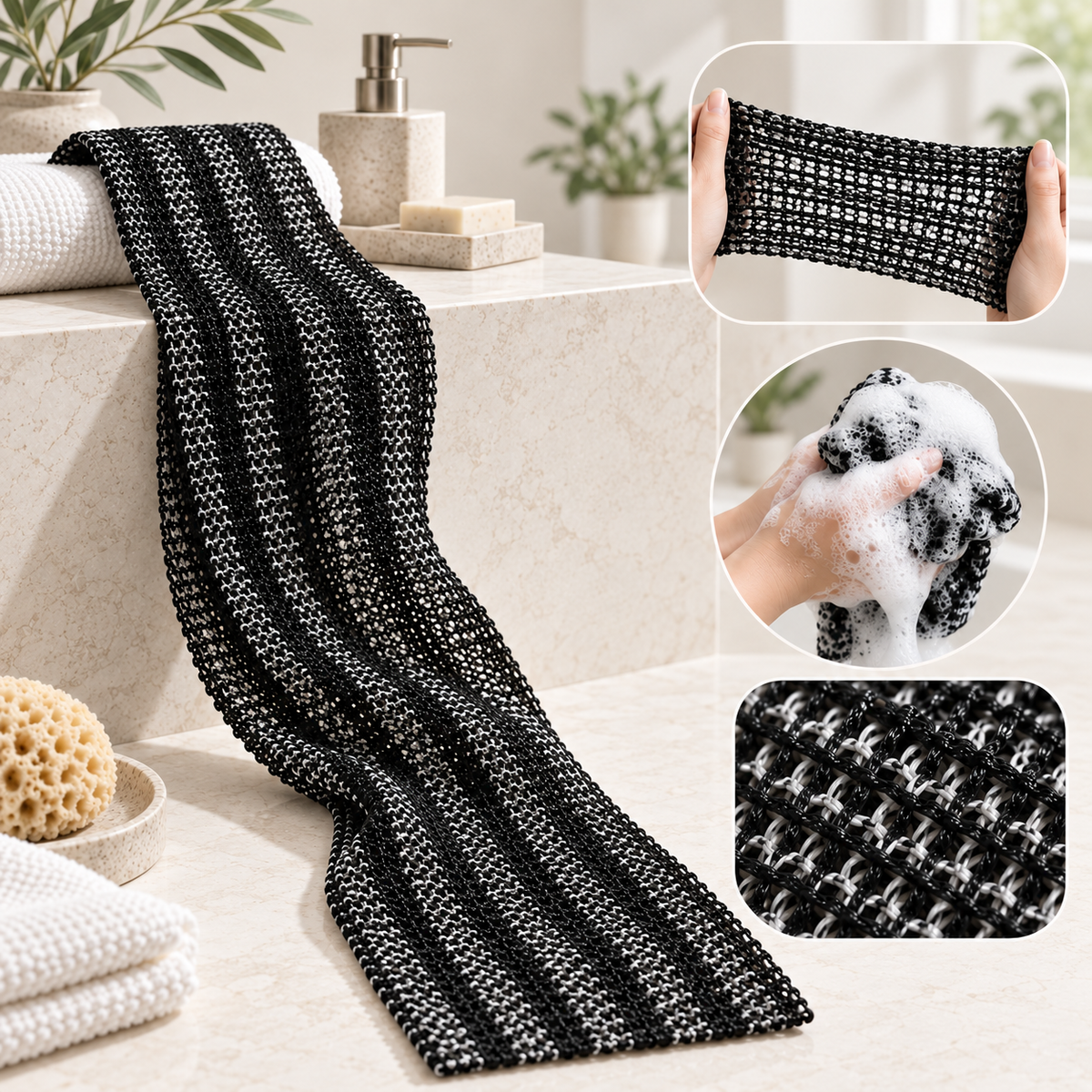 Exfoliating Shower Towels – Soft & Quick-Dry