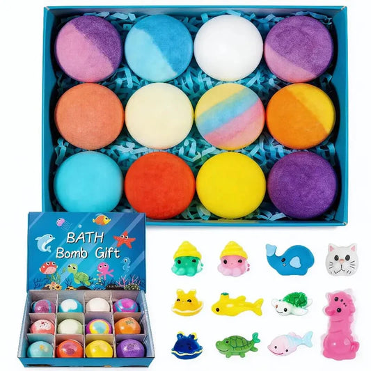 Bath Bombs + Surprise Ocean Toys Inside (Gift Box)