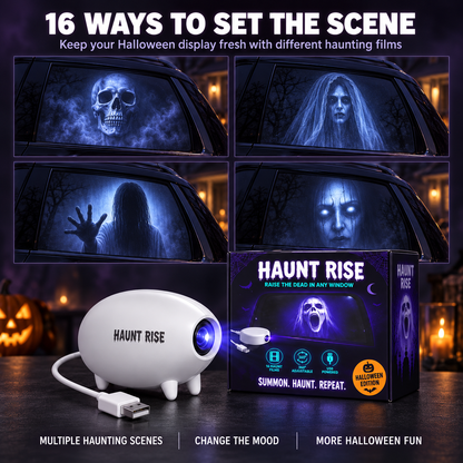 🎃 👻 Haunt Rise Halloween Window Projector-360° Adjustable Stand for Home Decor 🎃