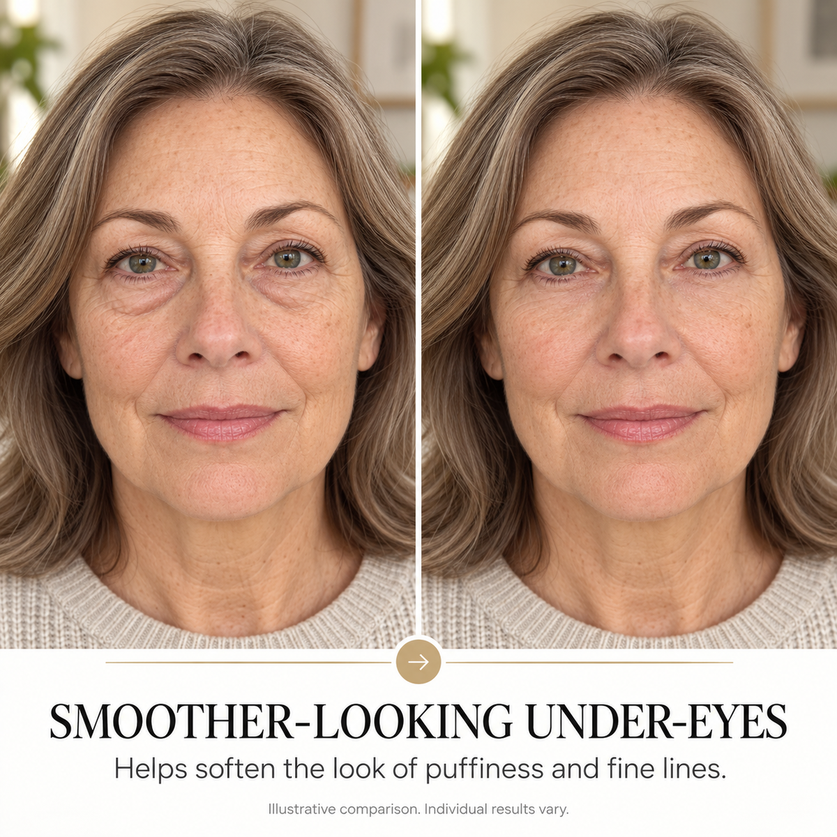 Reverse-Aging Eye Tightener for a temporarily smoother-looking under-eye area