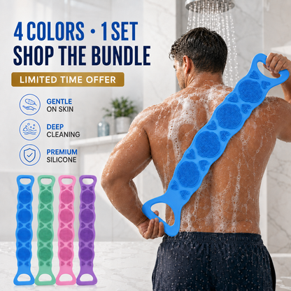 🙌 50% OFF 4-Pack Long Back Washing Straps with Double-Sided Body Care Design 🛁