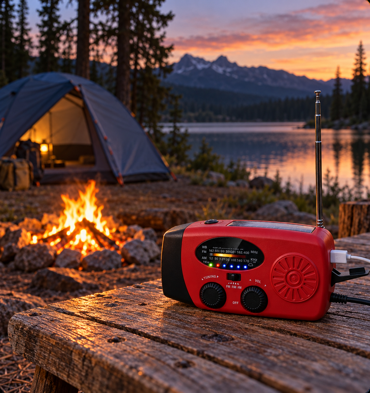Stay Powered Off-Grid Instantly! Solar Hand Crank Emergency Radio