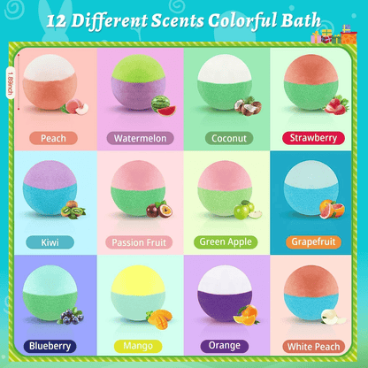 🔥🛁 Natural Bath Bombs for Kids with Mega Bubbles & Surprise Inside 🥚✨12 pcs[1 Box]
